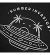 Thumbnail Close-up of white Summer Invasion UFO chest print.